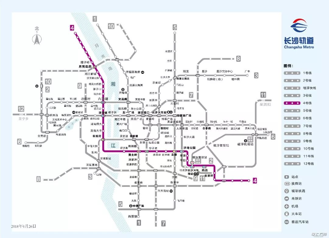 长沙4号线地铁线路图最新