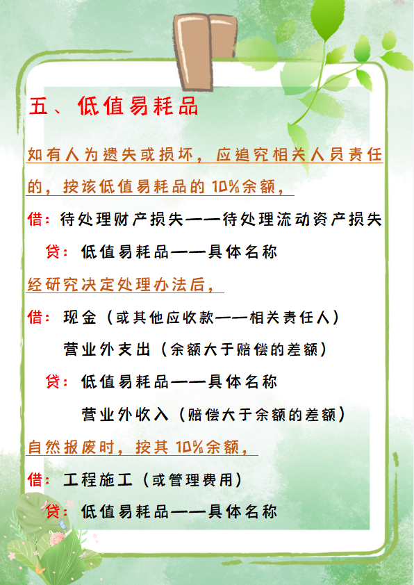 最新低值易耗品定义