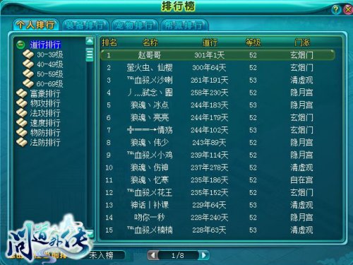问道最新道行排行榜